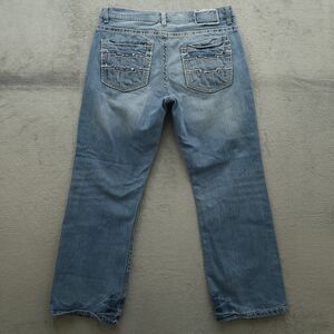 Helix Jeans Mens Fits 36x32 (No Tag) Blue Bootcut 100% Cotton Denim Distressed